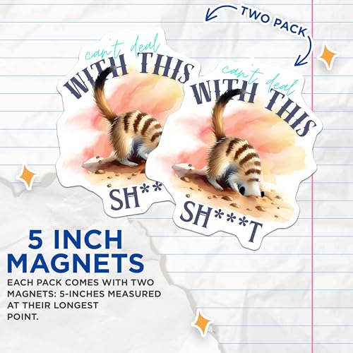 (2 Pack) Funny Quirky Magnet - Animal Themed Humor - Cute Decorative Magnets for Home Office - 5" On Longest Side - for Cars, Fridges, Toolboxes - Made in USA - MAG7216