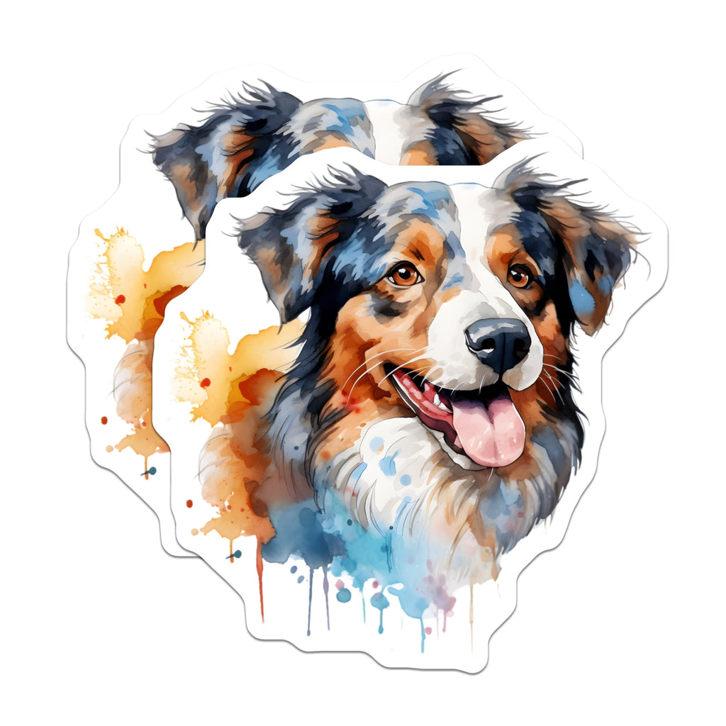 (2 Pack) Australian Shepherd Dog Magnets - Watercolor Aussie Art - Dog Owner Present for Pet Lovers - 5 Inches On Longest Side - Thick Durable Magnet - Made in USA - MAG25407