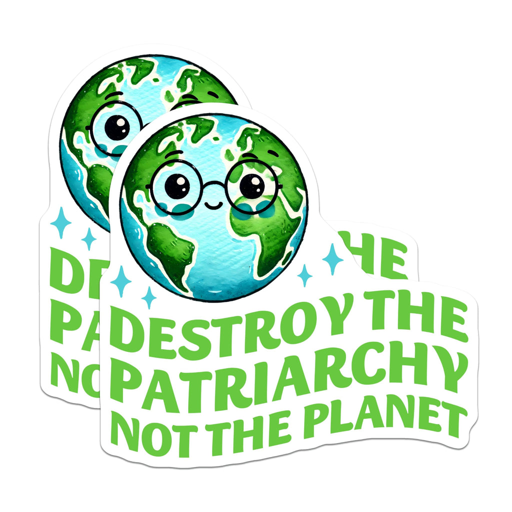 (2 Pack) Global Earth Stickers - Environmental Awareness - 5" On Longest Side - Sticks to Smooth Flat Surfaces - Made in USA - BMCS8352 - BMCS8352