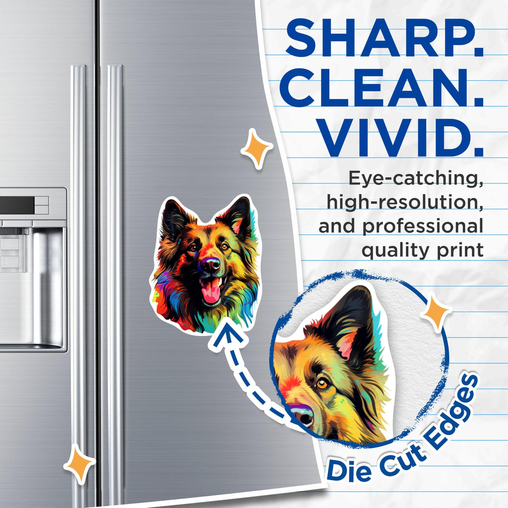 (2 Pack) Belgian Tervuren Dog Breed Magnets - 5 Inches On Longest Side - Choose from Over 100 Dog Breeds - for Cars, Refrigerators, Toolboxes - Made in USA - MAG1774