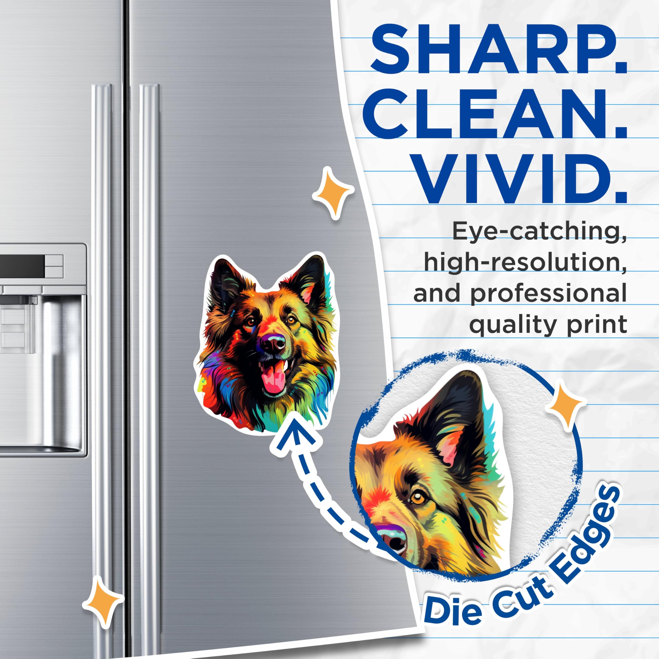 (2 Pack) Belgian Tervuren Dog Breed Magnets - 5 Inches On Longest Side - Choose from Over 100 Dog Breeds - for Cars, Refrigerators, Toolboxes - Made in USA - MAG1774