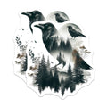 (2 Pack) Raven Magnets - Forest Bird Decor - Gothic Fridge Magnets - 5" On Longest Side - Premium Magnet - for Cars, Refrigerators, Toolboxes, Lockers - Made in USA - MAG14297