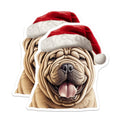 (2 Pack) Shar Pei Christmas Magnets - Funny Dog Holiday Decor - Pet Lover Stocking Stuffer - 5 Inches On Longest Side - Thick Durable Magnet - Made in USA - MAG27848