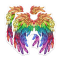 (2 Pack) Rainbow Wings Magnets - Pride Flag Art Decor - LGBTQIA Ally Accessory - Vibrant Fantasy Fridge - 5 Inches On Longest Side - Thick Durable Magnet - Made in USA - MAG37839