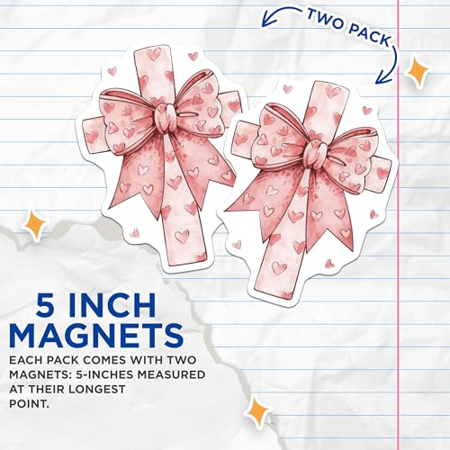 (2 Pack) Heart Cross Bow Magnets Magnets - 5" On Longest Side - Made in USA - Sticks to Refrigerators & Metal Surfaces - MAG8642