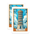 (2 Packs) The Tower Tarot Card Stickers - Spiritual Metaphysical Mystic Magial Decals - 5 Inches On Longest Side - Premium Vinyl Decal - Sticks to Any Smooth Flat Surface - Made in USA - BMCS2266