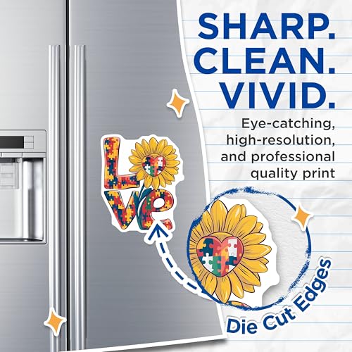 (2 Pack) Autism Awareness Magnet - Inspirational Home Decor - Kitchen Refrigerator - 5" On Longest Side - Sticks to Smooth Flat Surfaces - Made in USA - MAG10218