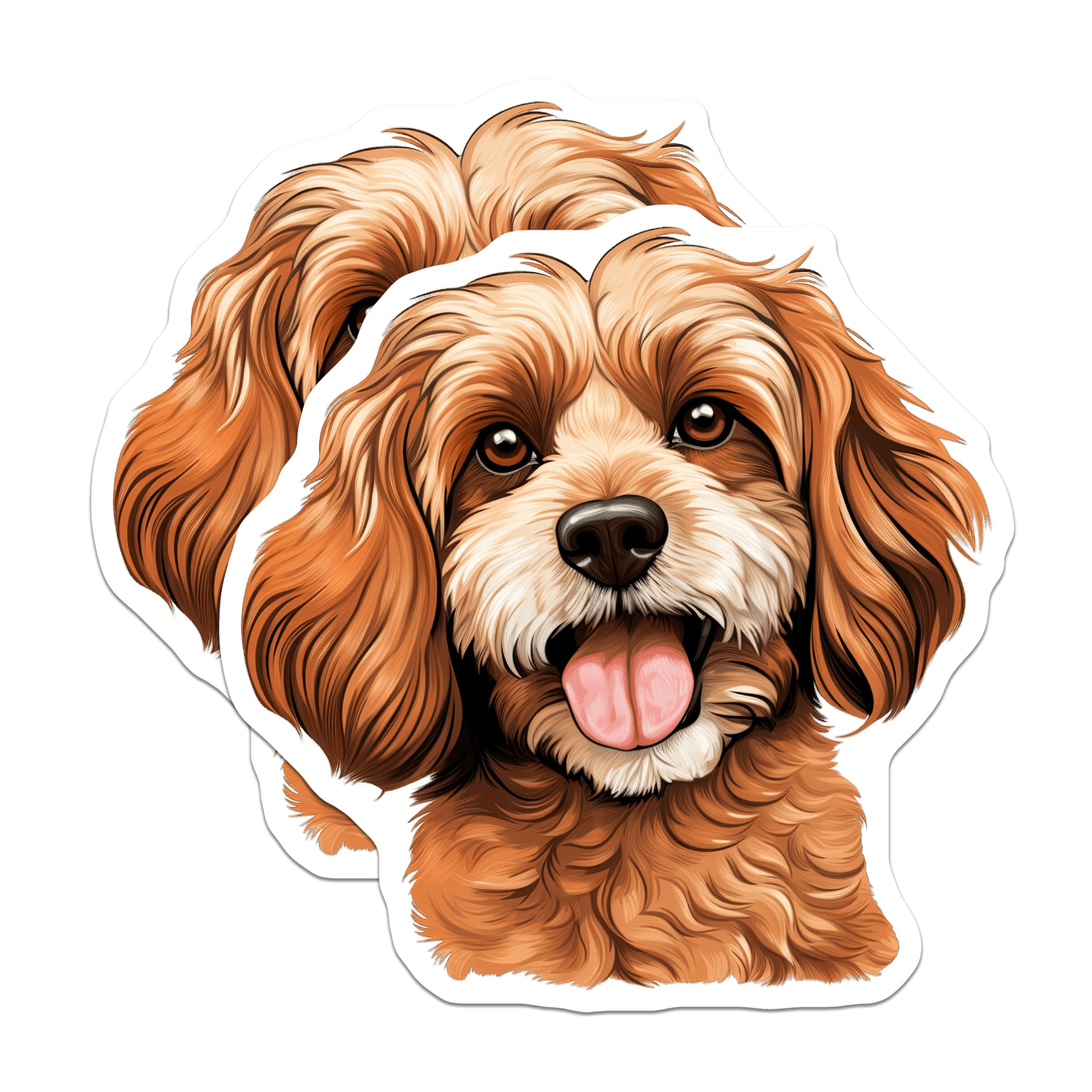 (2 Pack) Cavapoo Dog Magnets - Cute Fluffy Puppy Decor - Animal Lover Pet Owner Item - 5 Inches On Longest Side - Thick Durable Magnet - Made in USA - MAG24612