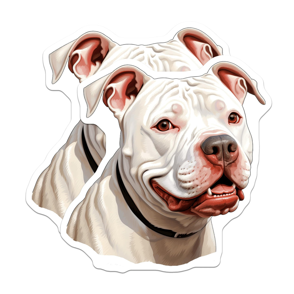 (2 Pack) White Pitbull Dog Magnets - American Pit Bull Terrier - Pet Lover Fridge Locker Accessory - 5 Inches On Longest Side - Thick Durable Magnet - Made in USA - MAG26158