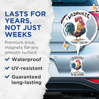 (2 Pack) I Disagree Magnets - Funny Rooster - Respect Right to Be Stupid - Humorous Fridge - Quirky Kitchen Magnet - 5" On Longest Side - for Cars, Fridges, Toolboxes - Made in USA - MAG4545