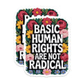 (2 Pack) Basic Human Rights Stickers - Floral Stickers - Political Stickers - 5" On Longest Side - Sticks to Smooth Flat Surfaces - Made in USA - BMCS14026