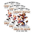 (3 Pack) Crazy Heifer Mom Decals - Mother First Decals - Protective Mother Laptop Decal - 3 Inches On Longest Side - Easy Peel & Apply - Made in USA - 3MCS2549