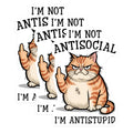 (3 Pack) Antisocial Cat Decals - Funny Cat Meme - Antistupid Laptop Decal - 3 Inches On Longest Side - Easy Peel & Apply - Made in USA - 3MCS2102