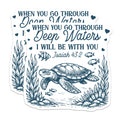 (2 Pack) Deep Waters Magnets - Isaiah 43:2 Scripture Verse - Christian Turtle Faith Based Encouragement - 5 Inches On Longest Side - Thick Durable Magnet - Made in USA - MAG36394
