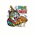 (3 Pack) Funny Cat Decals - Pizza Lover Decal - Laptop Decals for Cat Party - 3 Inches On Longest Side - Easy Peel & Apply - Made in USA - 3MCS7812