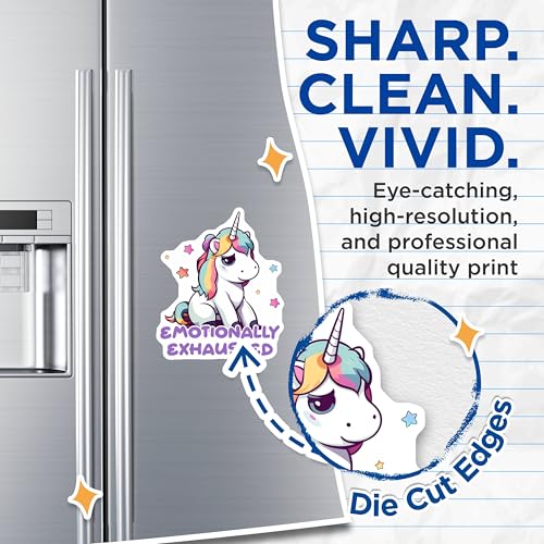(2 Pack) Unicorn Emotionally Exhausted Magnets - 5" On Longest Side - for Cars, Fridges, Toolboxes - Made in USA - MAG7804