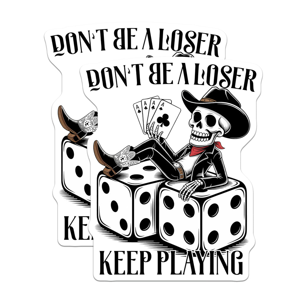 (2 Pack) Poker Skeleton Magnets - Cowboy Gambler - Playing Card Decor - 5" On Longest Side - Premium Magnet - for Cars, Refrigerators, Toolboxes, Lockers - Made in USA - MAG16268