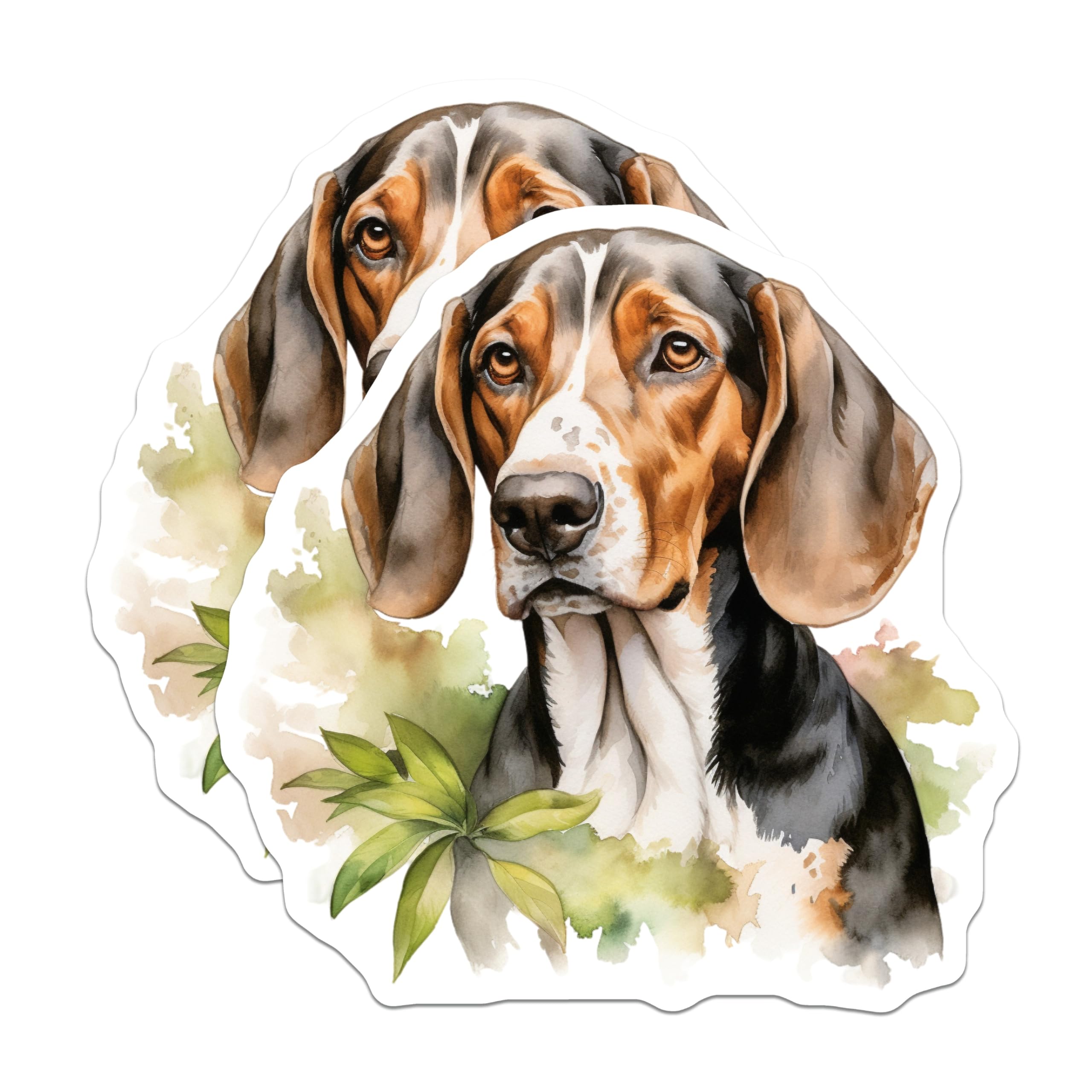 (2 Pack) Basset Hound Magnets - Watercolor Pet Illustration - Canine Lover Decor - 5 Inches On Longest Side - Thick Durable Magnet - Made in USA - MAG25413