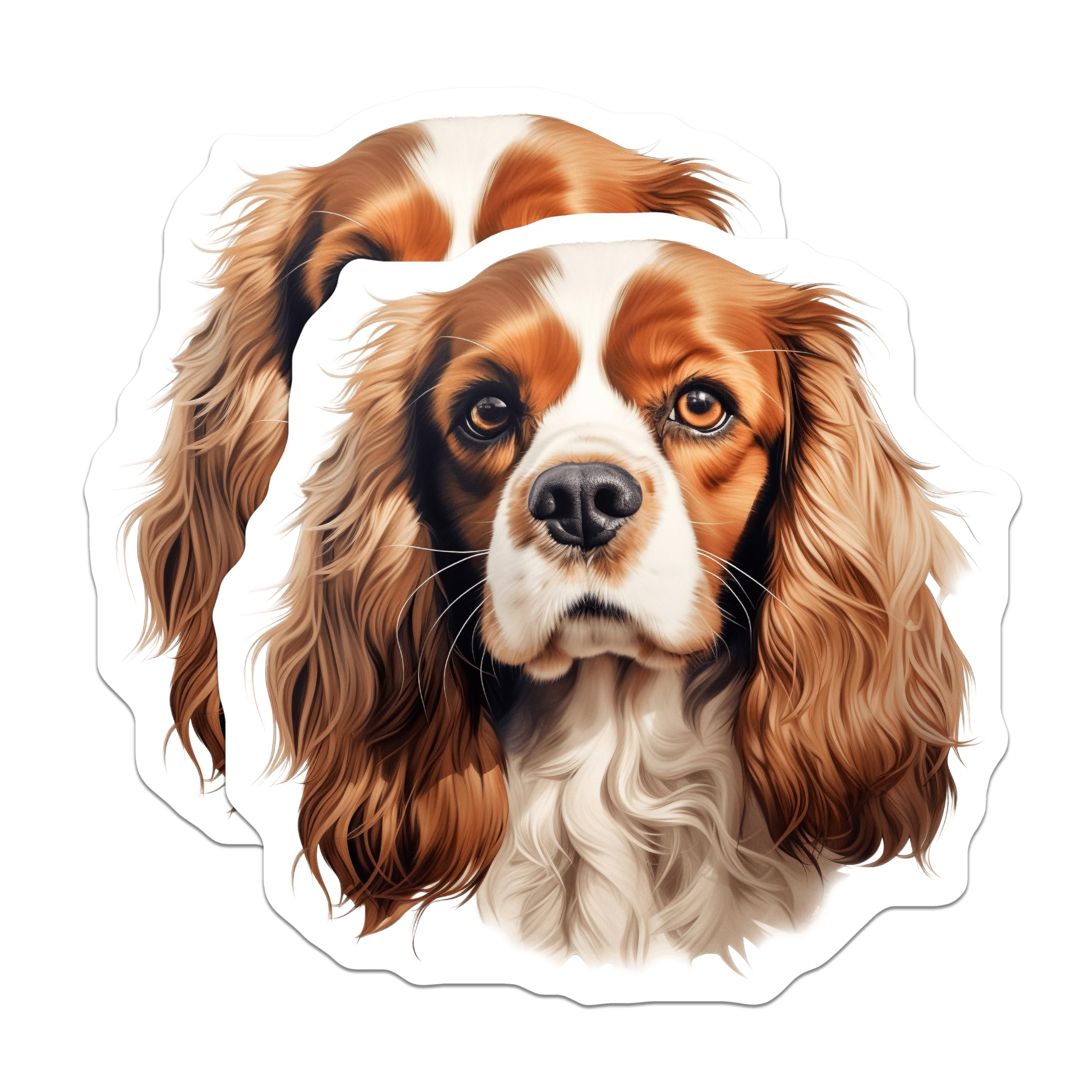 (2 Pack) Cavalier King Charles Magnets - Dog Lover Kitchen Decor - Pet Parent Fridge Art - 5 Inches On Longest Side - Thick Durable Magnet - Made in USA - MAG29258