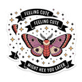 (2 Pack) Feeling Cute Hex Magnets - Moth Quote Decor - Witchy Humor Accessory - Quirky Refrigerator Art - 5 Inches On Longest Side - Thick Durable Magnet - Made in USA - MAG21306