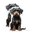 (2 Pack) Cute Terrier Dog Magnets - Adorable Puppy Art Magnet - Pet Lover Refrigerator Decor - 5 Inches On Longest Side - Thick Durable Magnet - Made in USA - MAG25622