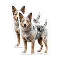 (2 Pack) Blue Heeler Dog Magnets - Australian Cattle Dog Lover - Farm Dog Kitchen Decor - Pet Parent Kennel Art - 5 Inches On Longest Side - Thick Durable Magnet - Made in USA - MAG25520