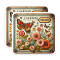 (2 Pack) Garden Dreams Stickers - Butterfly Garden Stickers - Floral Butterfly Stickers - 5" On Longest Side - Sticks to Smooth Flat Surfaces - Made in USA - BMCS6696