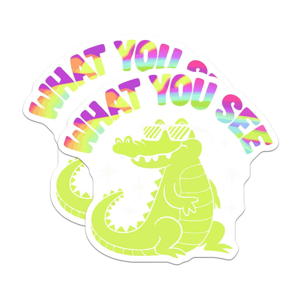 (2 Pack) Cool Alligator Magnets - Psychedelic Gator Decor - Funny Sassy Reptile Fridge Magnets - 5 Inches On Longest Side - Thick Durable Magnet - Made in USA - MAG20445