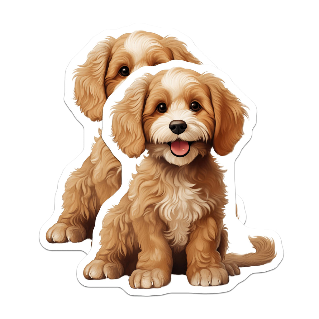 (2 Pack) Cute Goldendoodle Magnets - Dog Mom Refrigerator Decor - Pet Lover Puppy Accessories - 5 Inches On Longest Side - Thick Durable Magnet - Made in USA - MAG26067