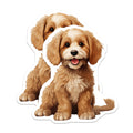 (2 Pack) Cute Goldendoodle Magnets - Dog Mom Refrigerator Decor - Pet Lover Puppy Accessories - 5 Inches On Longest Side - Thick Durable Magnet - Made in USA - MAG26067