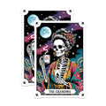 (2 Pack) The Grandma Tarot Card Magnets - Skeleton Day of the Dead Fridge Art - Cosmic Moon Witchy Kitchen Decor - 5 Inches On Longest Side - Thick Durable Magnet - Made in USA - MAG20441