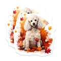(2 Pack) White Poodle Magnets - Autumn Dog Lover Decor - Fall Season Pet Owner Present - 5 Inches On Longest Side - Thick Durable Magnet - Made in USA - MAG26892