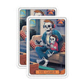 (2 Pack) The Gamer Magnets - Skeleton Gamer Art - Console Gaming Family - 5" On Longest Side - for Cars, Fridges, Toolboxes - Made in USA - MAG4459