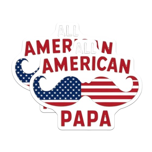 (2 Pack) All American Papa Magnets Magnets - Patriotic Magnet - USA Flag Design Magnet - 5" On Longest Side - Made in USA - Sticks to Refrigerators & Metal Surfaces - MAG8499