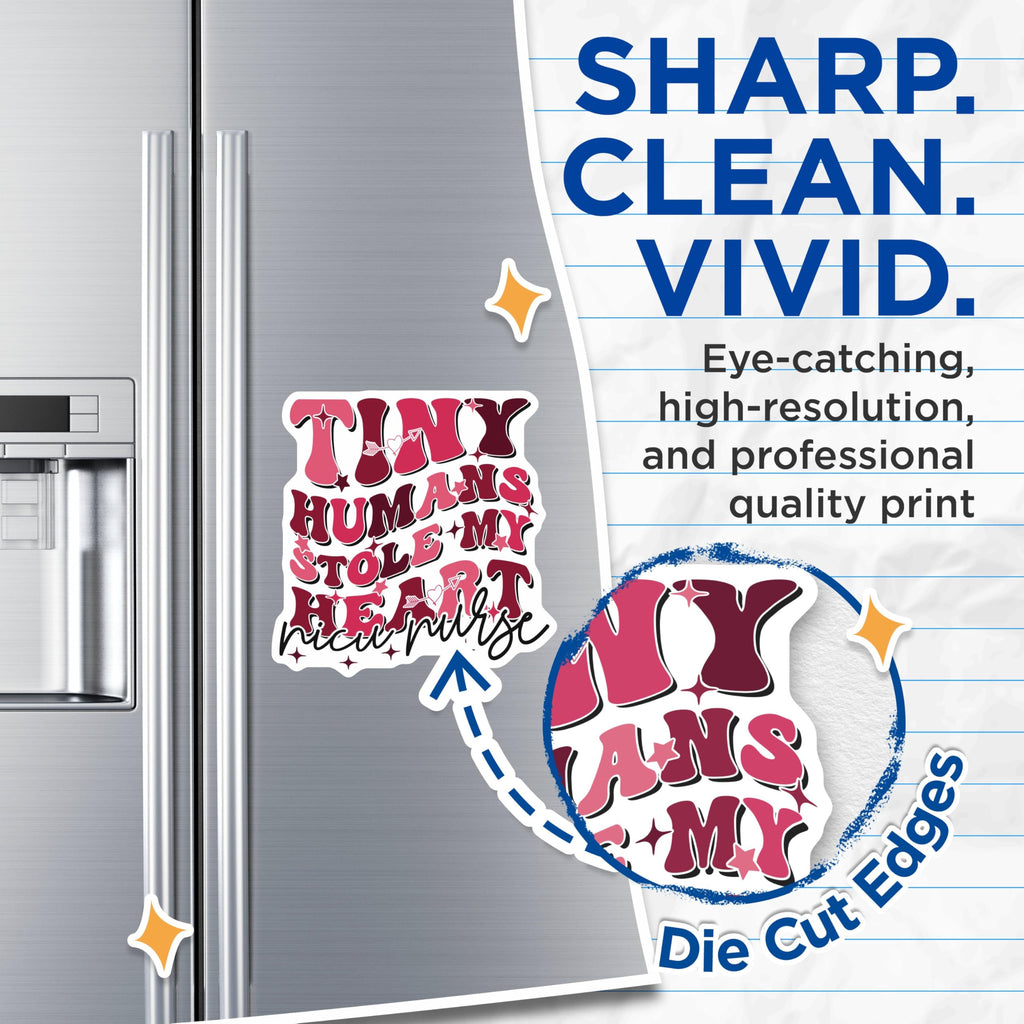 (2 Pack) Tiny Humans Stole My Heart Magnets - NICU Nurse Magnets - Inspirational Quote Magnets for Nurses - 5" On Longest Side - for Cars, Refrigerators, Toolboxes, Lockers - Made in USA MAG3596