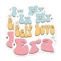 (2 Pack) in My Self Love Era Stickers - Inspirational Quote - Retro Aesthetic - Motivational - 5" On Longest Side - Sticks to Smooth Flat Surfaces - Made in USA - BMCS7055