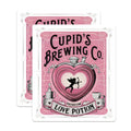 (2 Pack) Cupid's Brewing Co Stickers - Love Potion Stickers - Valentine's Day Stickers - 5" On Longest Side - Sticks to Any Smooth Flat Surface - Made in USA - BMCS3408