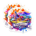 (2 Pack) Tennessee Travel Stickers - Nashville Cityscape - Vibrant Art Design - State Pride Stickers - Scenic Tennessee - 5" On Longest Side - Sticks to Smooth Flat Surfaces - Made in USA - BMCS6902