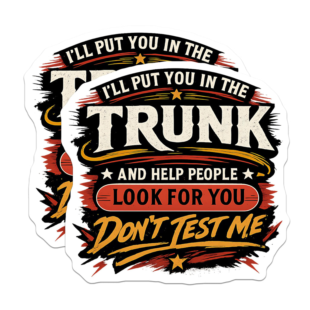 (2 Pack) Don't Test Me Magnets - Sarcastic Quote Humor - Funny Refrigerator Decor - 5 Inches On Longest Side - Thick Durable Magnet - Made in USA - MAG23234