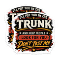 (2 Pack) Don't Test Me Magnets - Sarcastic Quote Humor - Funny Refrigerator Decor - 5 Inches On Longest Side - Thick Durable Magnet - Made in USA - MAG23234
