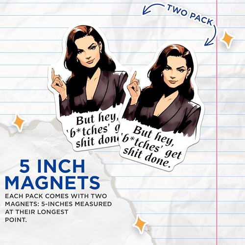 (2 Pack) Boss Lady Magnets Magnets - Motivational Quote - Boss Babe Decor - 5" On Longest Side - Made in USA - Sticks to Refrigerators & Metal Surfaces - MAG8347
