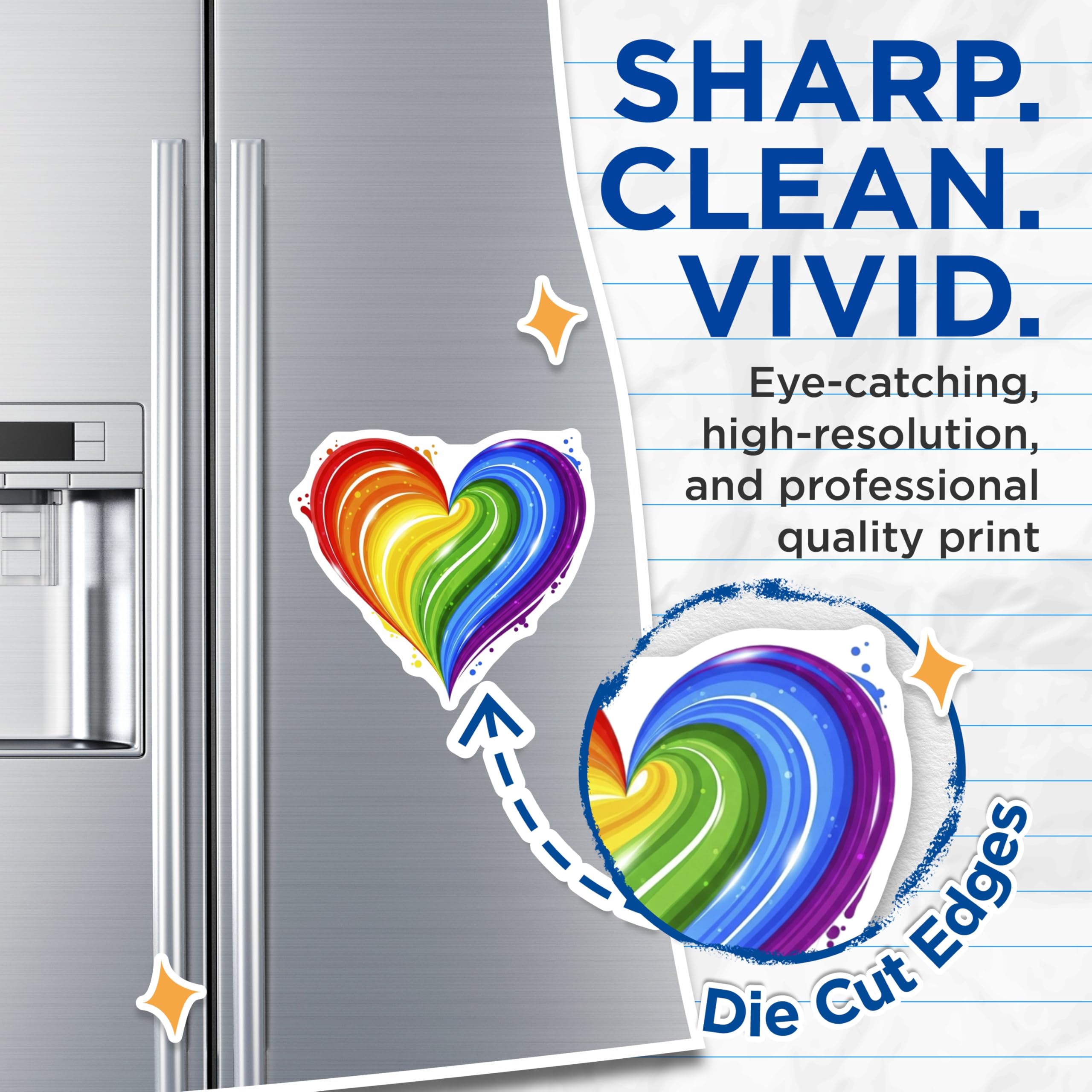 (2 Pack) Rainbow Heart Magnets - Pride Decor - Vibrant Heart Magnet - 5" On Longest Side - Premium Magnet - for Cars, Refrigerators, Toolboxes, Lockers - Made in USA - MAG16651