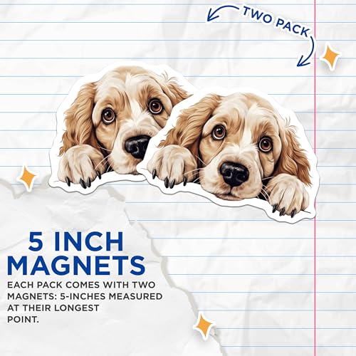 (2 Pack) Dog Lover Refrigerator Decor Magnet - 5" On Longest Side - Sticks to Smooth Flat Surfaces - Made in USA - MAG9937
