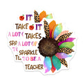 (2 Pack) Teacher Appreciation Magnets - Educator Sunflower Decor - Teacher Thank You - End of School Year - Classroom Decor - 5 Inches On Longest Side - Thick Durable Magnet - Made in USA - MAG39165