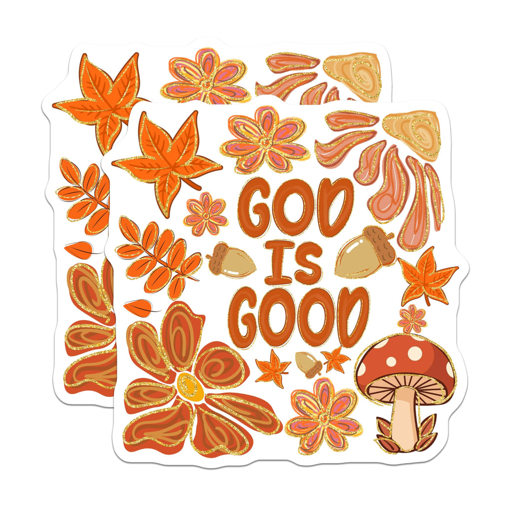 (2 Pack) God is Good Magnets - Christian Kitchen Decor - Autumn Farmhouse Style - Inspirational Sayings Refrigerator Art - 5 Inches On Longest Side - Thick Durable Magnet - Made in USA - MAG28482