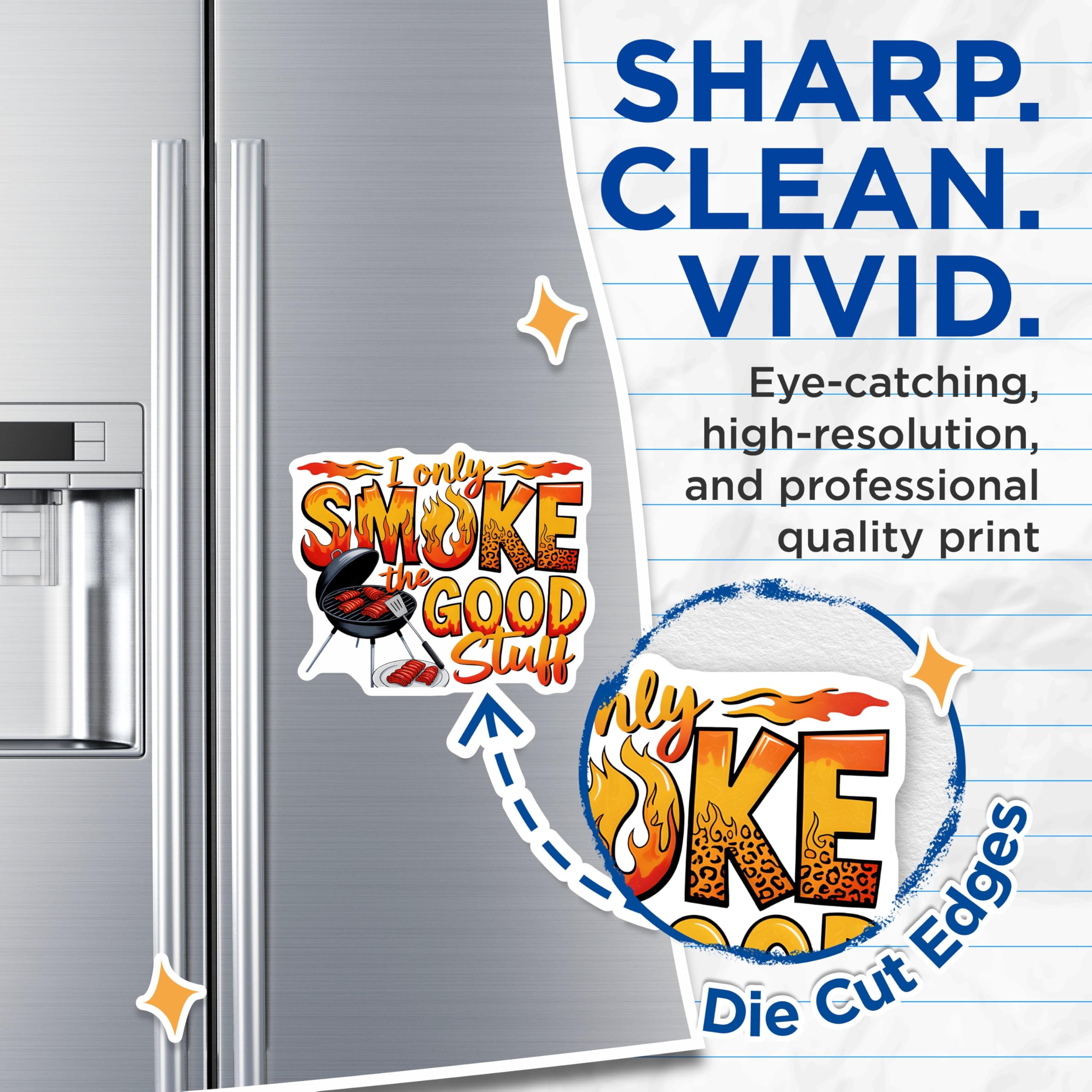 (2 Pack) Funny BBQ Quote Magnets - Grill Master Humor for Men - Fathers Day Dad Kitchen Decor - 5 Inches On Longest Side - Thick Durable Magnet - Made in USA - MAG27110