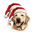 (2 Pack) Christmas Labrador Magnets - Santa Hat Dog Decor - Holiday Pet Refrigerator Locker - 5 Inches On Longest Side - Thick Durable Magnet - Made in USA - MAG27358