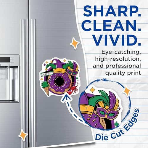 (2 Pack) King Street Mardi Gras Magnets - Jester Donut Magnet - New Orleans Theme Magnet - Ative Kitchen Magnets - 5" On Longest Side - for Cars, Fridges, Toolboxes - Made in USA - MAG3905
