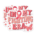 (2 Pack) Breast Cancer Awareness Magnets - Inspirational Quote - Pink Ribbon - Supporting Fighters - 5" On Longest Side - for Cars, Fridges, Toolboxes - Made in USA - MAG5624