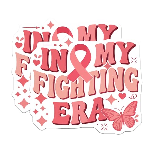 (2 Pack) Breast Cancer Awareness Magnets - Inspirational Quote - Pink Ribbon - Supporting Fighters - 5" On Longest Side - for Cars, Fridges, Toolboxes - Made in USA - MAG5624
